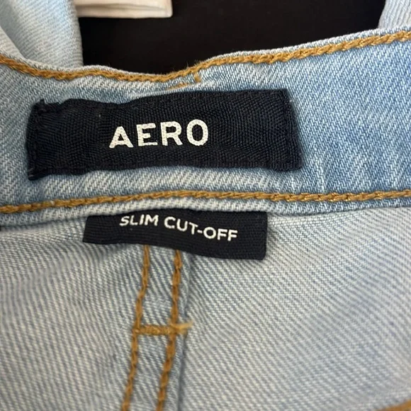Aero slim cut-off denim blue shorts - Picture 6 of 7